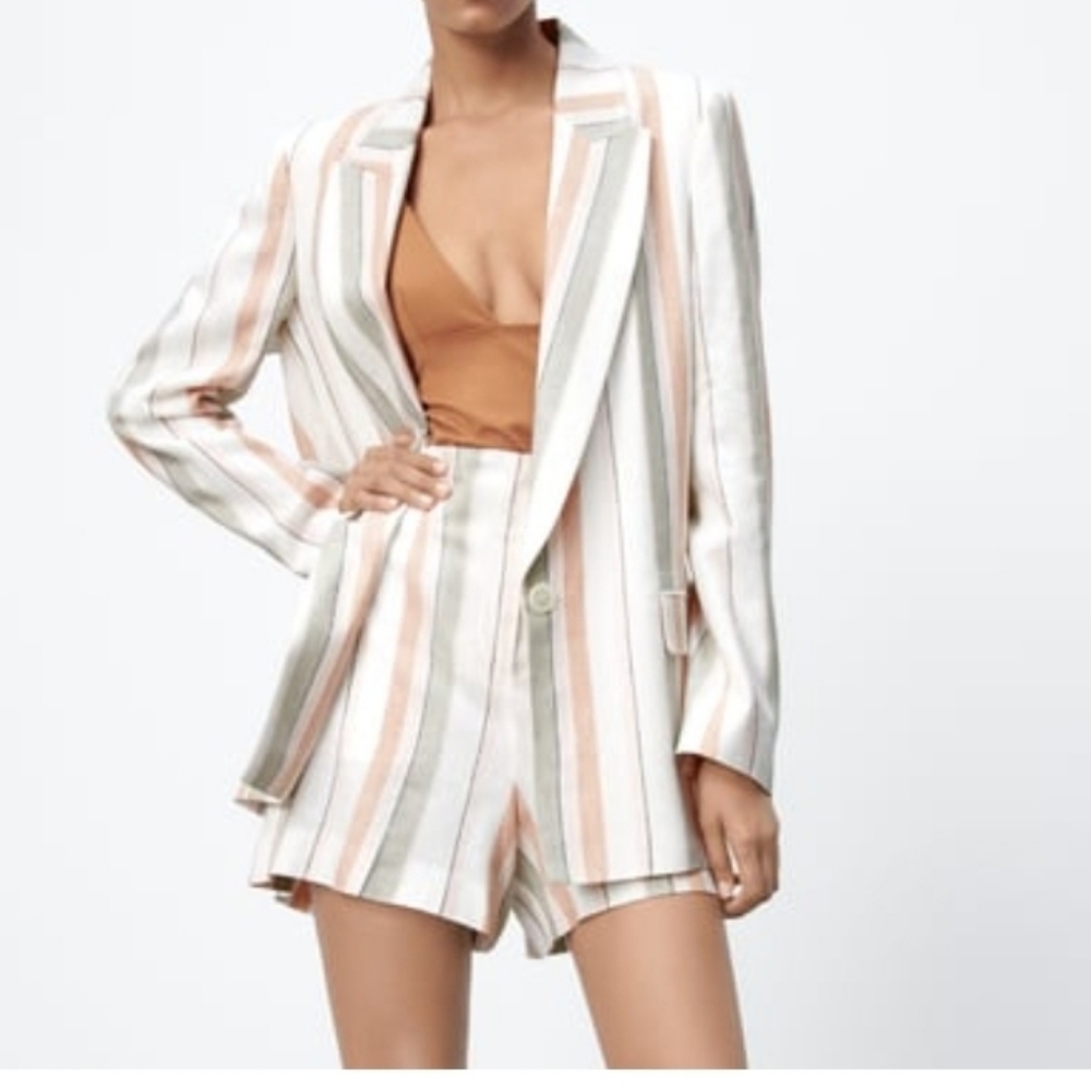 NWOT Zara linen blend blazer size M